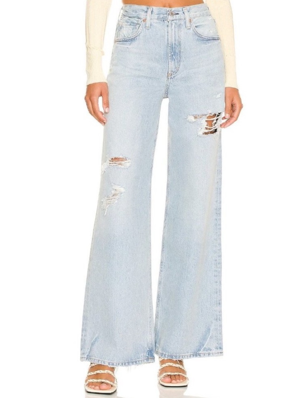 Citizens of Humanity Paloma distressed wide leg jeans